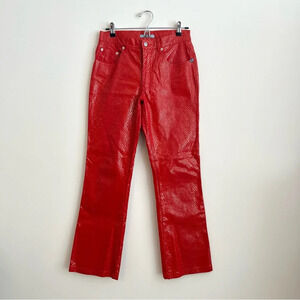 Y2k Candies Red Snakeskin Faux Leather Pants
